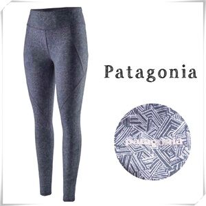 Patagonia Centered Tights Leggings Printed in Purple Gray